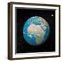 Planet Earth and Moon Surrounded with Stars-null-Framed Art Print