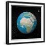 Planet Earth and Moon Surrounded with Stars-null-Framed Art Print