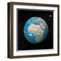 Planet Earth and Moon Surrounded with Stars-null-Framed Art Print