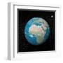 Planet Earth and Moon Surrounded with Stars-null-Framed Art Print