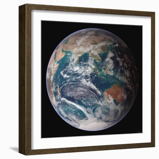 Planet Earth Eastern Hemisphere, NASA Satellite Composite-Stocktrek Images-Framed Photographic Print