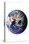Planet Earth Eastern Hemisphere on White-null-Stretched Canvas