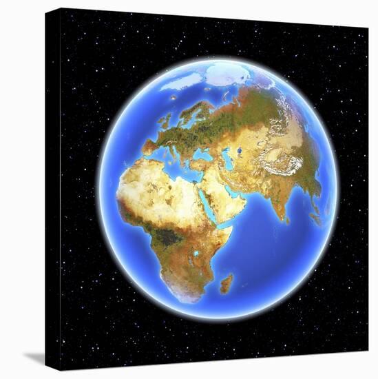 Planet Earth Floating in Space-Matthias Kulka-Stretched Canvas