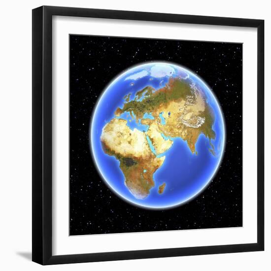 Planet Earth Floating in Space-Matthias Kulka-Framed Giclee Print