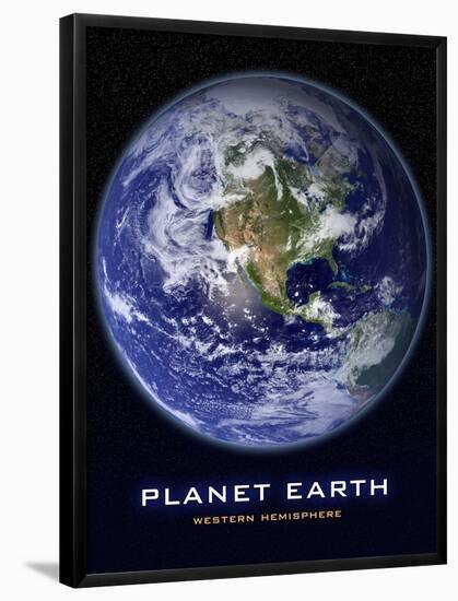 Planet Earth from Space Western Hemisphere Photo Poster-null-Framed Poster