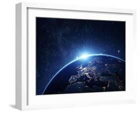 Planet Earth from the Space at Night-Rangizzz-Framed Photographic Print