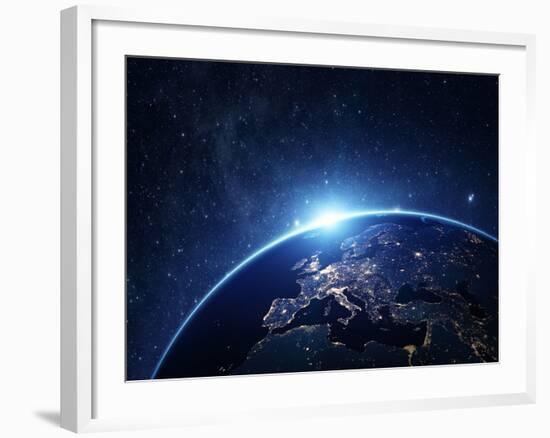 Planet Earth from the Space at Night-Rangizzz-Framed Photographic Print