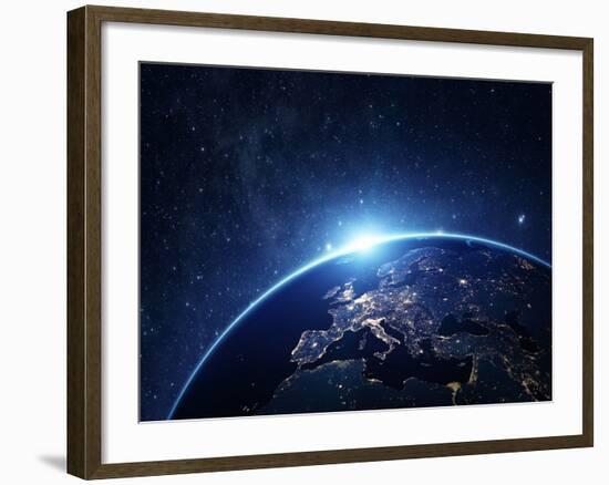 Planet Earth from the Space at Night-Rangizzz-Framed Photographic Print