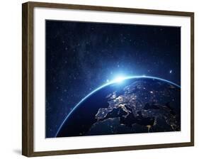 Planet Earth from the Space at Night-Rangizzz-Framed Photographic Print