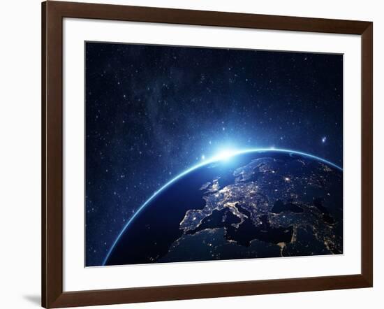 Planet Earth from the Space at Night-Rangizzz-Framed Photographic Print