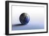 Planet Earth on a Blue Floor-null-Framed Art Print