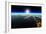 Planet Earth Sunrise over Cloudy Ocean from Outer Space (3D Artwork)-Johan Swanepoel-Framed Art Print