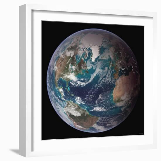 Planet Earth Western Hemisphere, NASA Satellite Composite-Stocktrek Images-Framed Photographic Print