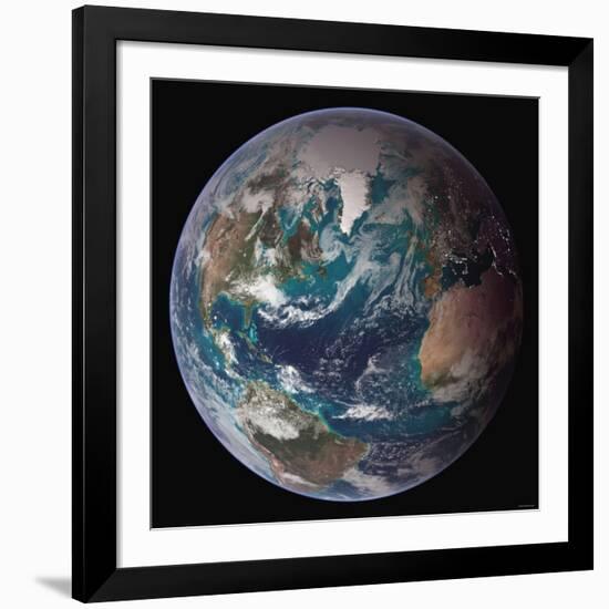 Planet Earth Western Hemisphere, NASA Satellite Composite-Stocktrek Images-Framed Photographic Print