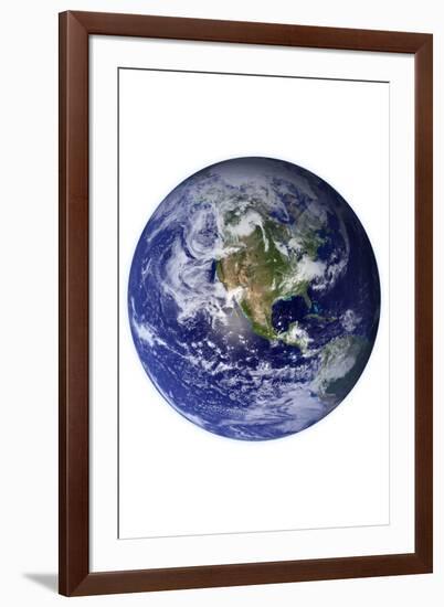 Planet Earth Western Hemisphere on White-null-Framed Photo