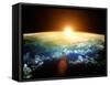 Planet Earth with a Spectacular Sunset.-Solarseven-Framed Stretched Canvas