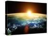 Planet Earth with a Spectacular Sunset.-Solarseven-Stretched Canvas