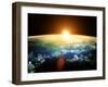 Planet Earth with a Spectacular Sunset.-Solarseven-Framed Photographic Print