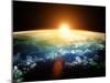 Planet Earth with a Spectacular Sunset.-Solarseven-Mounted Photographic Print