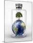 Planet Earth with a Tree On Top, inside a Glass Bottle-Stocktrek Images-Mounted Photographic Print