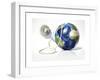 Planet Earth with Electric Cable, Plug and Socket-null-Framed Art Print