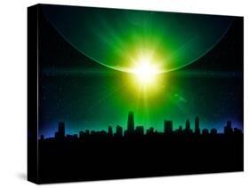 Planet Earth With Sunrise In Space-alanuster-Stretched Canvas