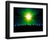 Planet Earth With Sunrise In Space-alanuster-Framed Art Print