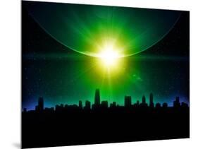 Planet Earth With Sunrise In Space-alanuster-Mounted Art Print