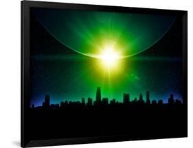 Planet Earth With Sunrise In Space-alanuster-Framed Art Print