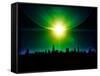 Planet Earth With Sunrise In Space-alanuster-Framed Stretched Canvas