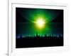 Planet Earth With Sunrise In Space-alanuster-Framed Art Print