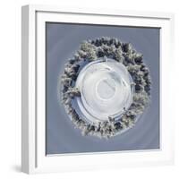 Planet of Beautiful Fir Trees Covered with Snow in the Jura Mountains, Switzerland-null-Framed Photographic Print