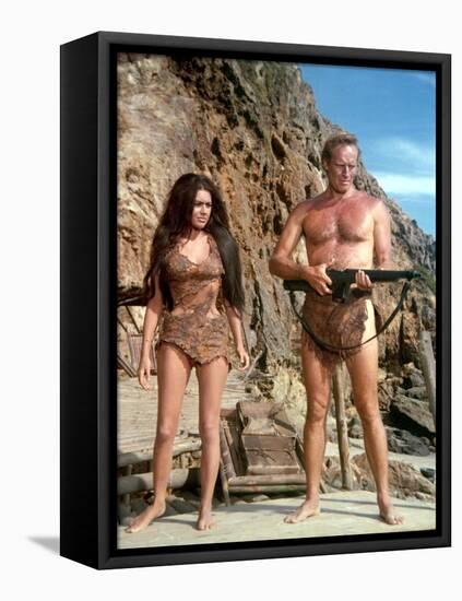 PLANET OF THE APES, 1968 directed by FRANKLYN J. SCHAFFNER Charlton Heston (photo)-null-Framed Stretched Canvas
