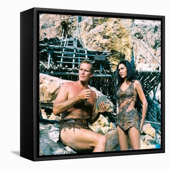 PLANET OF THE APES, 1968 directed by FRANKLYN J. SCHAFFNER Charlton Heston (photo)-null-Framed Stretched Canvas