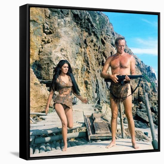 PLANET OF THE APES, 1968 directed by FRANKLYN J. SCHAFFNER Charlton Heston (photo)-null-Framed Stretched Canvas