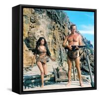 PLANET OF THE APES, 1968 directed by FRANKLYN J. SCHAFFNER Charlton Heston (photo)-null-Framed Stretched Canvas