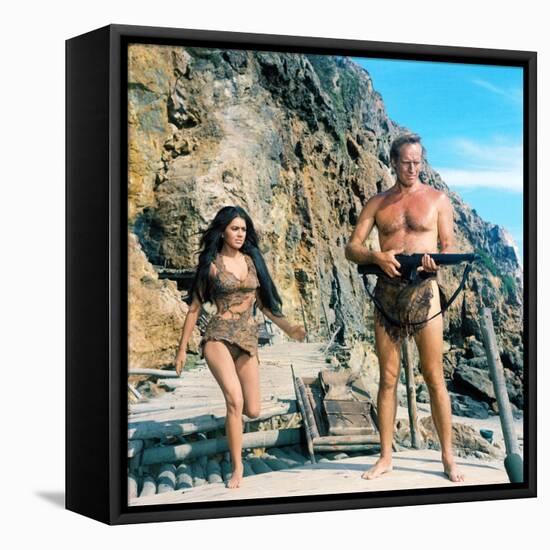 PLANET OF THE APES, 1968 directed by FRANKLYN J. SCHAFFNER Charlton Heston (photo)-null-Framed Stretched Canvas