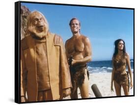 PLANET OF THE APES, 1968 directed by FRANKLYN J. SCHAFFNER Maurice Evans, Charlton Heston and Linda-null-Framed Stretched Canvas