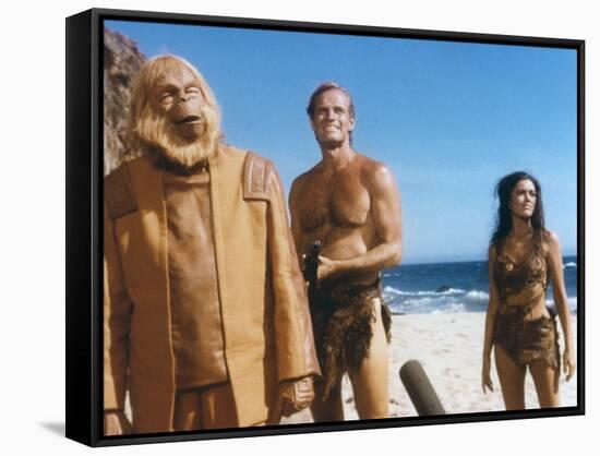 PLANET OF THE APES, 1968 directed by FRANKLYN J. SCHAFFNER Maurice Evans, Charlton Heston and Linda-null-Framed Stretched Canvas