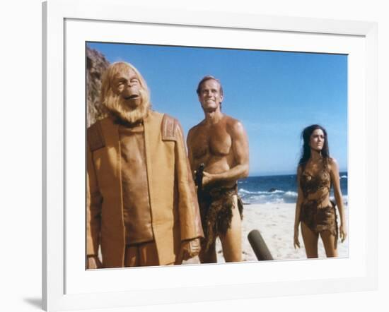 PLANET OF THE APES, 1968 directed by FRANKLYN J. SCHAFFNER Maurice Evans, Charlton Heston and Linda-null-Framed Photo