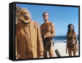 PLANET OF THE APES, 1968 directed by FRANKLYN J. SCHAFFNER Maurice Evans, Charlton Heston and Linda-null-Framed Stretched Canvas
