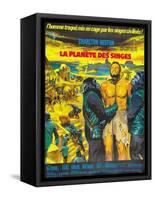 Planet of the Apes, French Movie Poster, 1968-null-Framed Stretched Canvas