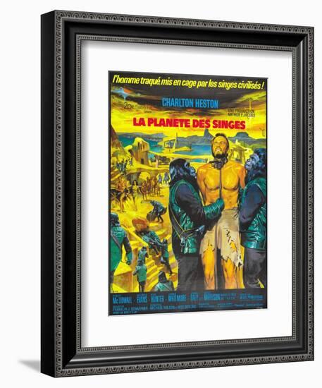 Planet of the Apes, French Movie Poster, 1968-null-Framed Art Print