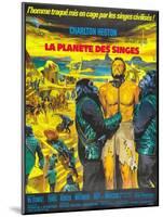 Planet of the Apes, (French Poster Art), Charlton Heston, 1968-null-Mounted Art Print