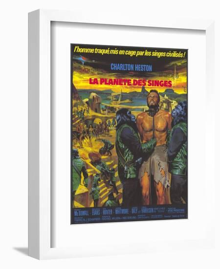 Planet of the Apes, German Movie Poster, 1968-null-Framed Art Print