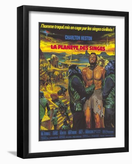 Planet of the Apes, German Movie Poster, 1968-null-Framed Art Print