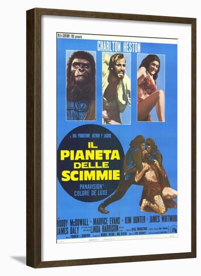 Planet of the Apes, Italian Movie Poster, 1968-null-Framed Art Print