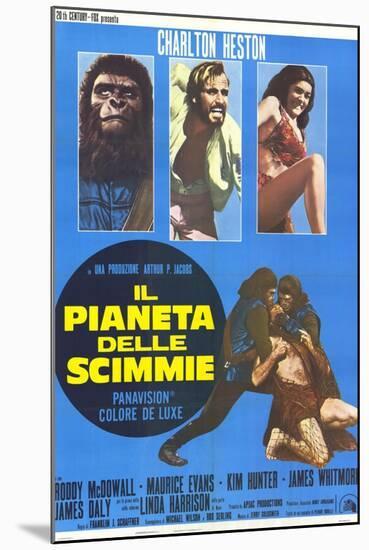 Planet of the Apes, Italian Movie Poster, 1968-null-Mounted Art Print