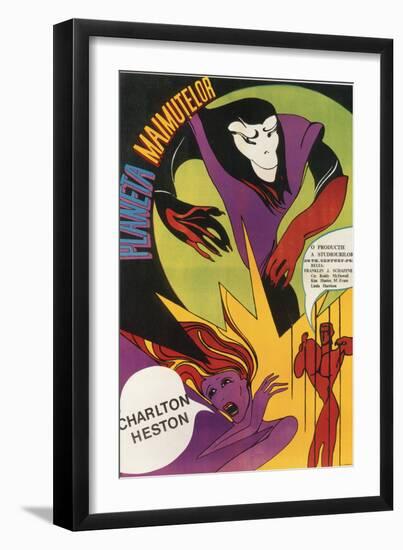 Planet of the Apes, Romanian Movie Poster, 1968-null-Framed Art Print