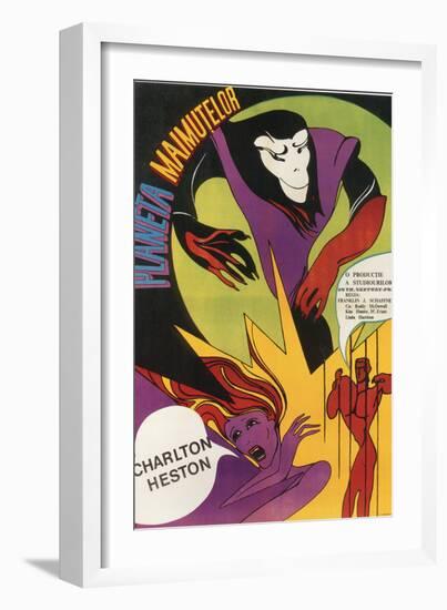 Planet of the Apes, Romanian Movie Poster, 1968-null-Framed Art Print